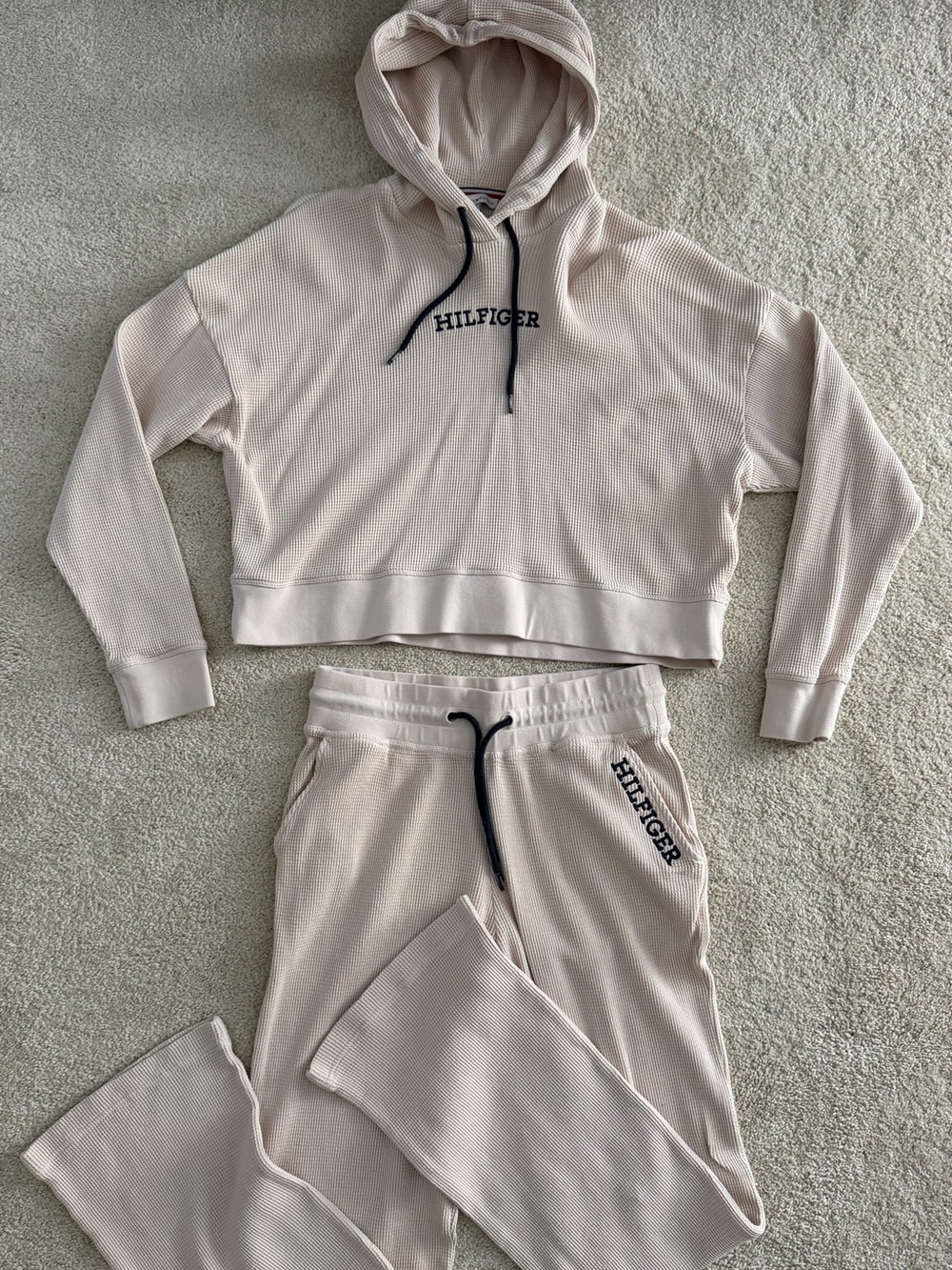 Tommy Hilfiger Waffle-Knit Hoodie & Sweatpants Set